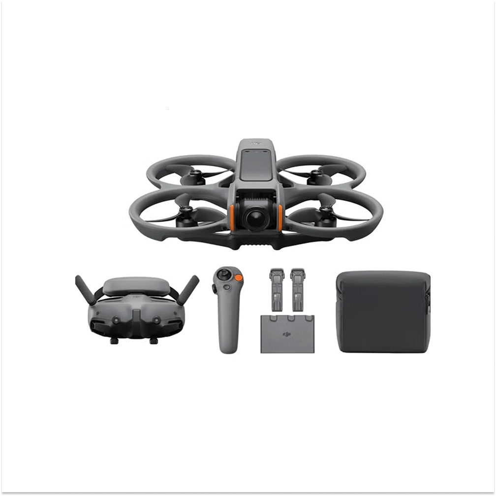 Avata 2 Fly More Combo (3 Batteries), FPV Drone with Camera 4K, Immersive Experience, One-Push Acrobatics, Built-in Propeller Guard, 155° FOV, Camera Drone with Goggles 3 and RC Motion 3