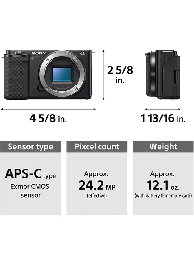 Alpha ZV-E10L Interchangeable Lens Vlog Digital Camera with 16-50 mm Lens and Free Wireless Grip with remote control and tripod feature, 24.2MP, Black - Image 5
