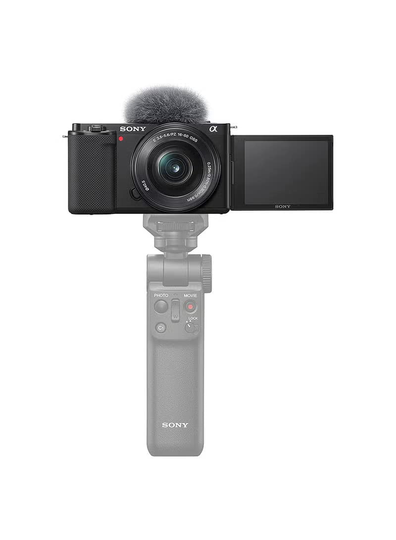 Alpha ZV-E10L Interchangeable Lens Vlog Digital Camera with 16-50 mm Lens and Free Wireless Grip with remote control and tripod feature, 24.2MP, Black - Image 3