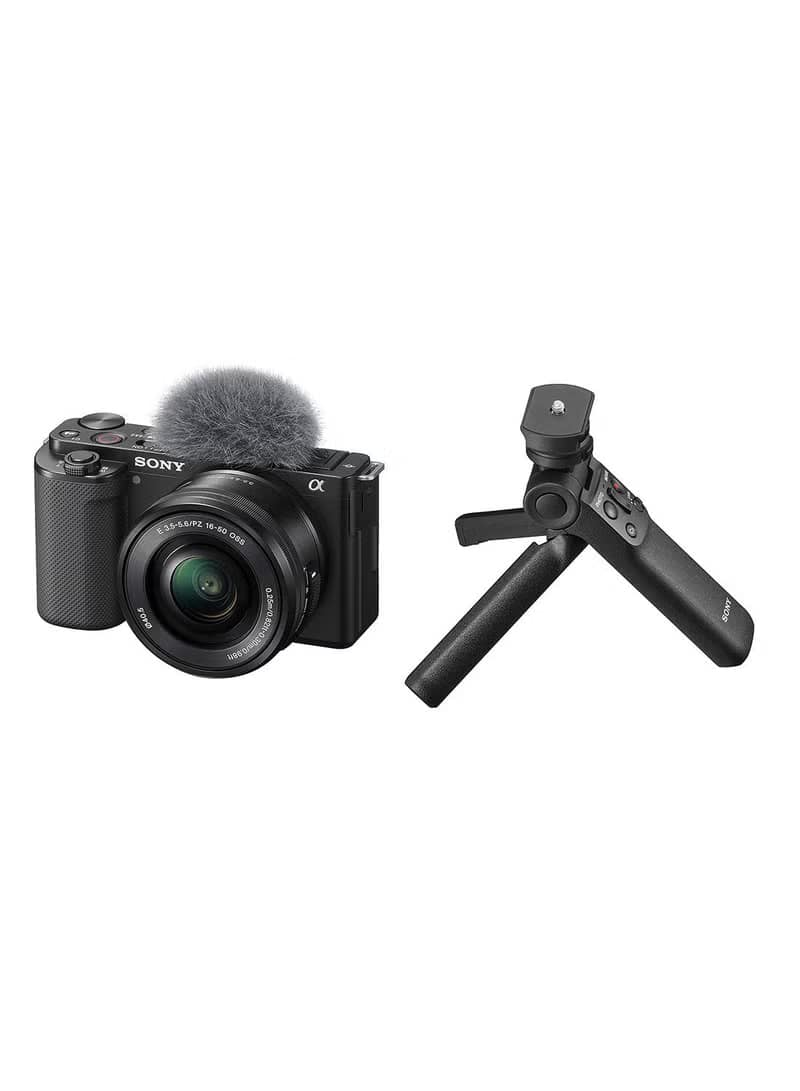 Alpha ZV-E10L Interchangeable Lens Vlog Digital Camera with 16-50 mm Lens and Free Wireless Grip with remote control and tripod feature, 24.2MP, Black - Image 4